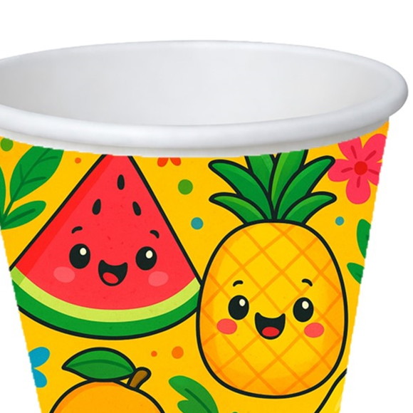 Copo de Papel Aniversário Festa Frutas Tropicais - Imagem 3