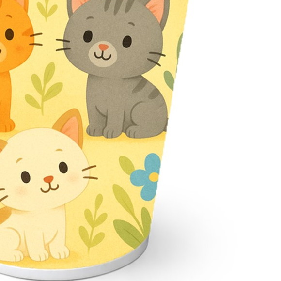 Copo de Papel Aniversário Festa Gatinhos - Imagem 2