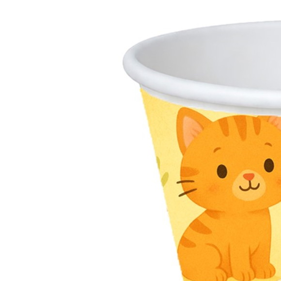 Copo de Papel Aniversário Festa Gatinhos - Imagem 4