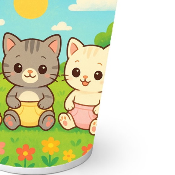 Copo de Papel Aniversário Festa Gatinhos Baby - Imagem 2