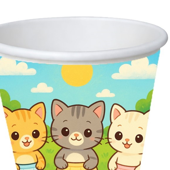 Copo de Papel Aniversário Festa Gatinhos Baby - Imagem 3