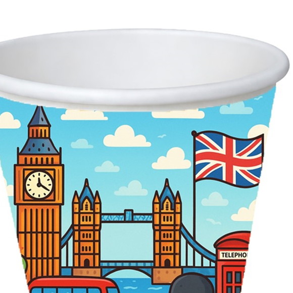 Copo de Papel Aniversário Festa Londres - Imagem 3