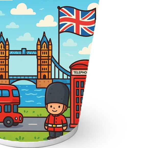 Copo de Papel Aniversário Festa Londres - Imagem 2