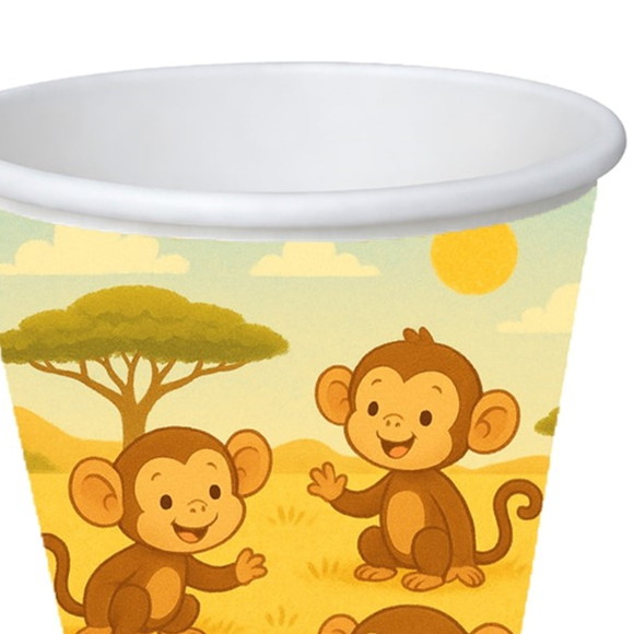 Copo de Papel Aniversário Festa Macaquinhos - Imagem 3