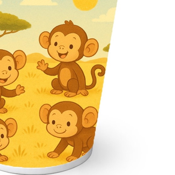 Copo de Papel Aniversário Festa Macaquinhos - Imagem 2