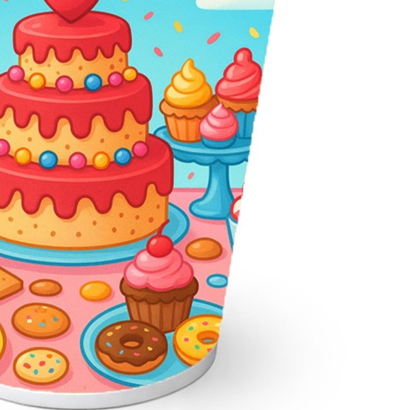 Copo de Papel Aniversário Festa Mesa Doces Coloridos - Imagem 2
