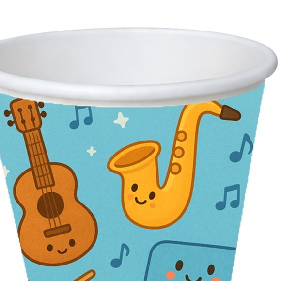 Copo de Papel Aniversário Festa Músicas Instrumentos - Imagem 3