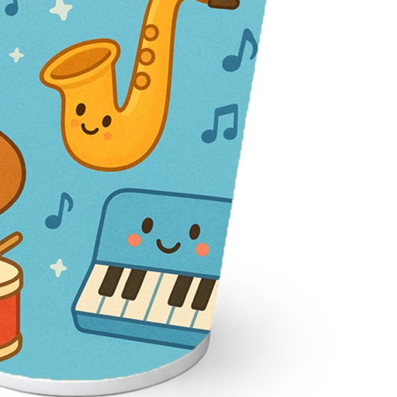 Copo de Papel Aniversário Festa Músicas Instrumentos - Imagem 2