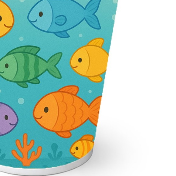 Copo de Papel Aniversário Festa Peixinhos Coloridos - Imagem 2