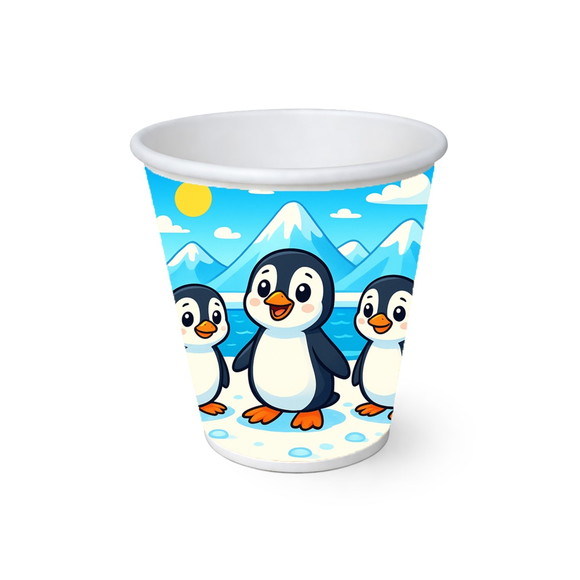 Copo de Papel Aniversário Festa Pinguins
