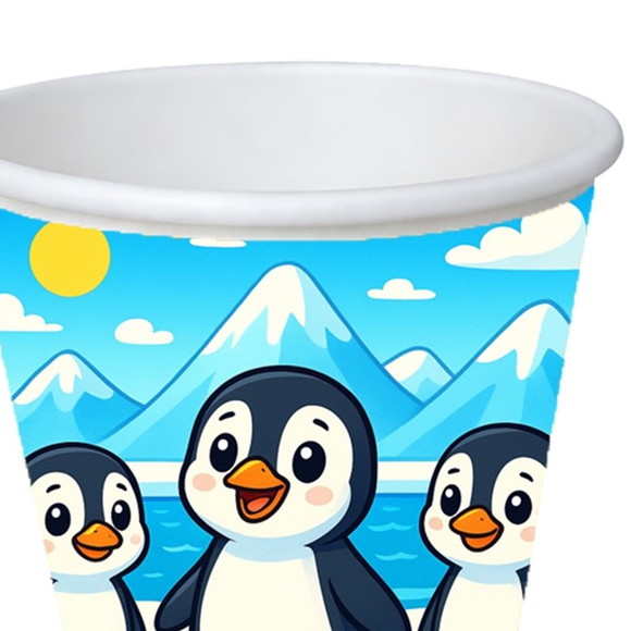 Copo de Papel Aniversário Festa Pinguins - Imagem 3