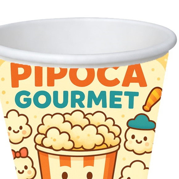 Copo de Papel Aniversário Festa Pipoca Gourmet Kids - Imagem 3