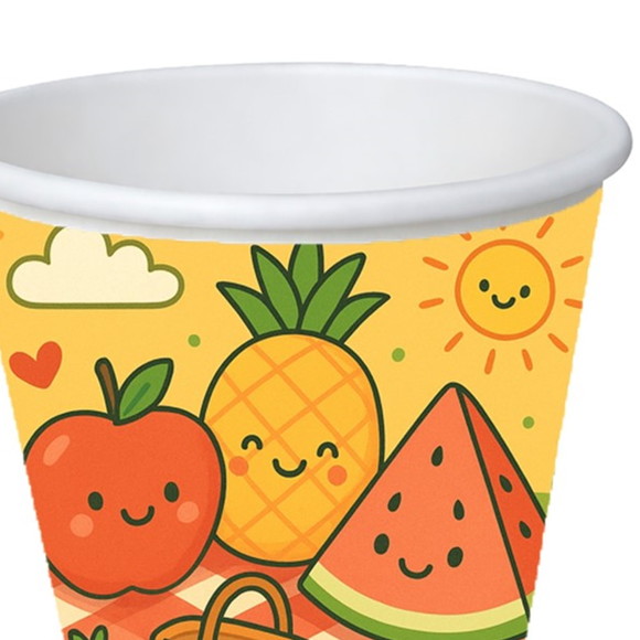 Copo de Papel Aniversário Festa Piquenique das Frutas - Imagem 3