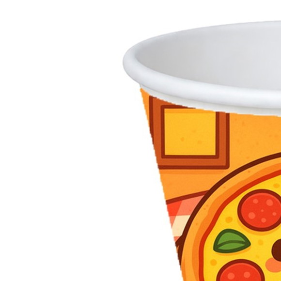 Copo de Papel Aniversário Festa Pizza Divertida - Imagem 4