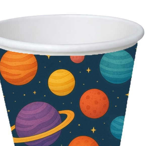 Copo de Papel Aniversário Festa Planetas Coloridos - Imagem 3