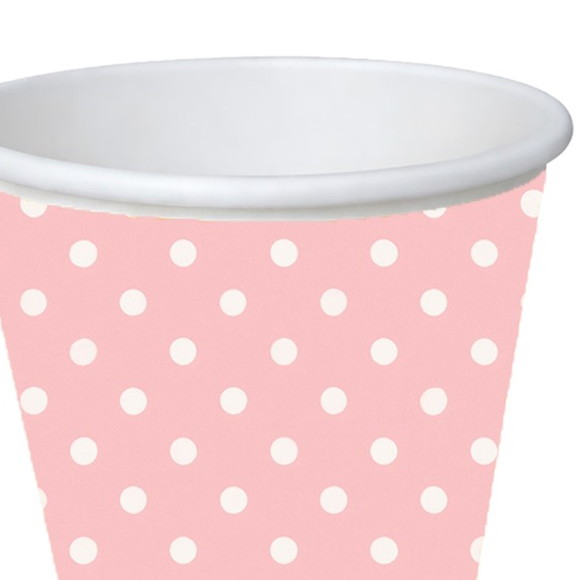 Copo de Papel Aniversário Festa Poá Rosa Bebê - Imagem 3