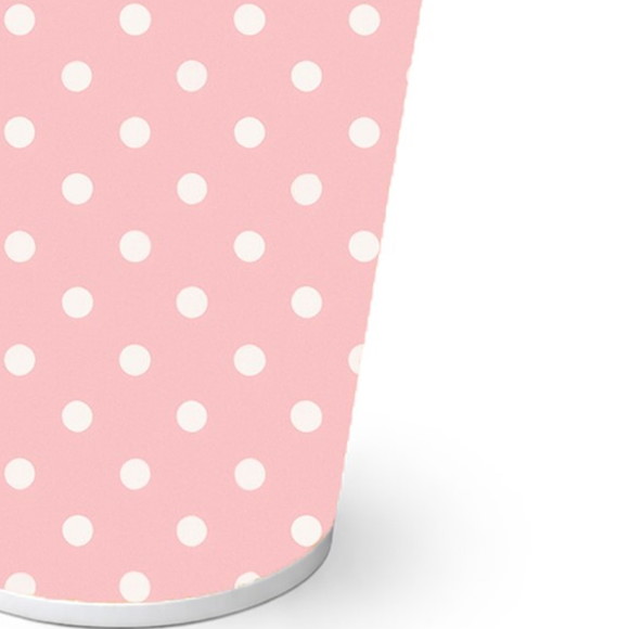 Copo de Papel Aniversário Festa Poá Rosa Bebê - Imagem 2