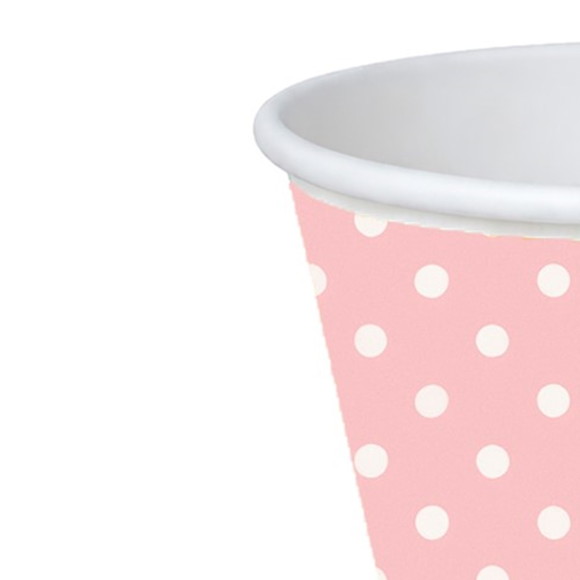 Copo de Papel Aniversário Festa Poá Rosa Bebê - Imagem 4