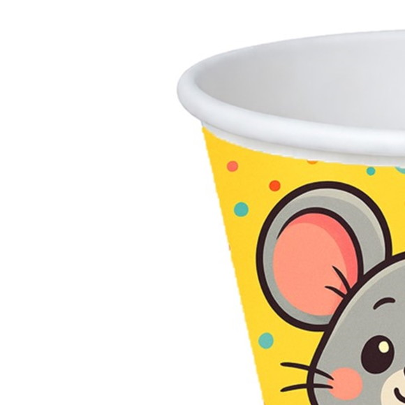 Copo de Papel Aniversário Festa Ratinho Fofo - Imagem 4
