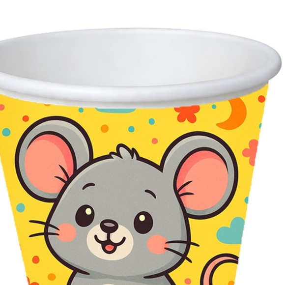 Copo de Papel Aniversário Festa Ratinho Fofo - Imagem 3
