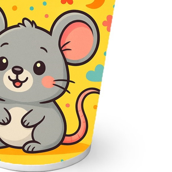 Copo de Papel Aniversário Festa Ratinho Fofo - Imagem 2
