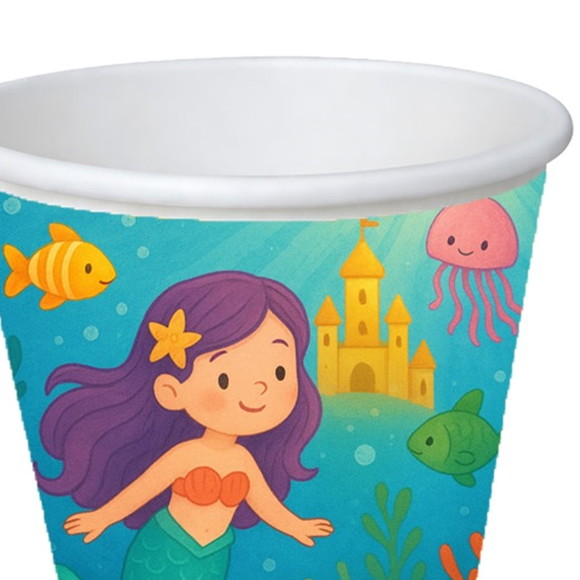 Copo de Papel Aniversário Festa Reino Subaquático - Imagem 3