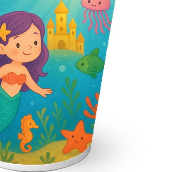 Copo de Papel Aniversário Festa Reino Subaquático - Imagem 2