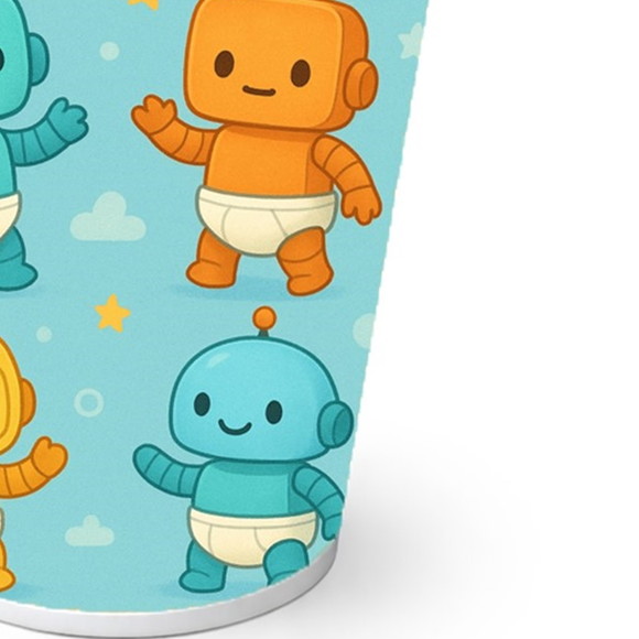 Copo de Papel Aniversário Festa Robôs Baby - Imagem 2