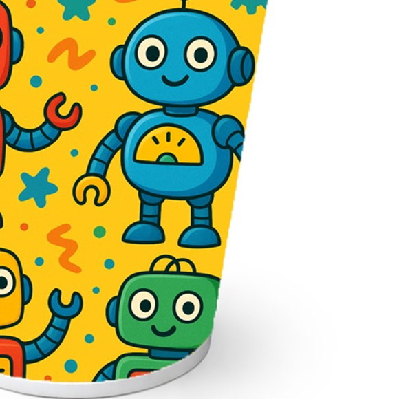 Copo de Papel Aniversário Festa Robôs Divertidos - Imagem 2