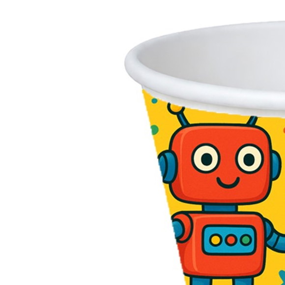 Copo de Papel Aniversário Festa Robôs Divertidos - Imagem 4