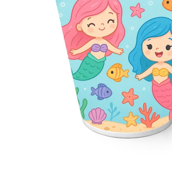 Copo de Papel Aniversário Festa Sereias - Imagem 5
