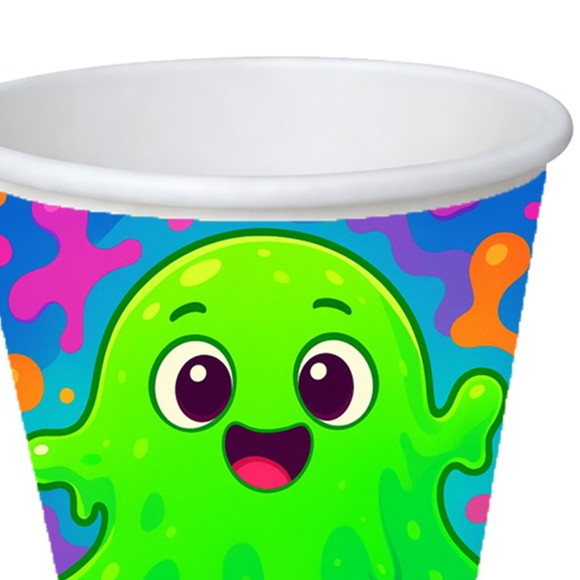 Copo de Papel Aniversário Festa Slime - Imagem 3