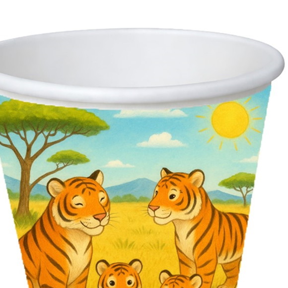 Copo de Papel Aniversário Festa Tigres - Imagem 3