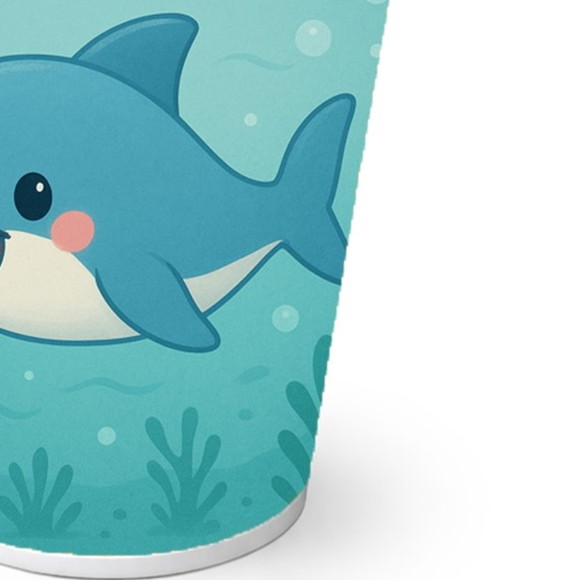 Copo de Papel Aniversário Festa Tubarãozinho Fofo - Imagem 2