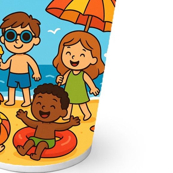 Copo de Papel Aniversário Festa Verão Divertido - Imagem 2