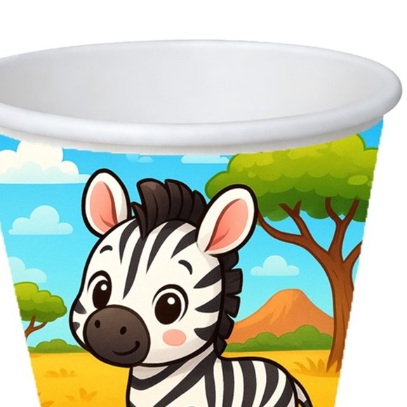 Copo de Papel Aniversário Festa Zebra Baby - Imagem 3