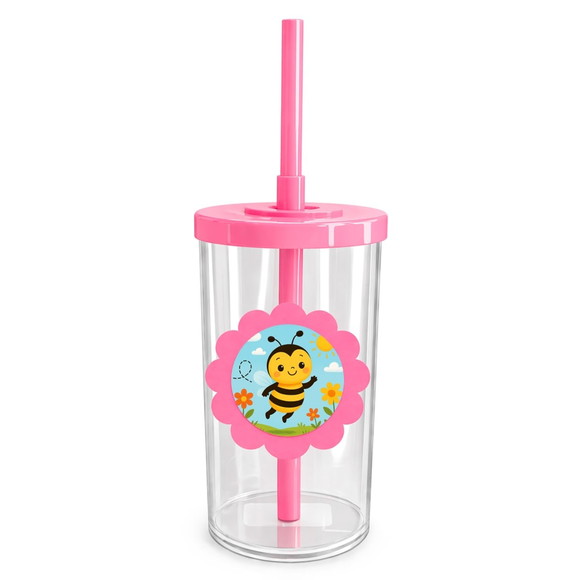 Copo Short Drink Flor Personalizado Abelhinha