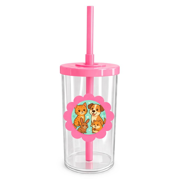 Copo Short Drink Flor Personalizado Animais de Estimação