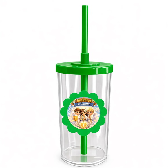 Copo Short Drink Flor Personalizado Anjinhos da Guarda - Imagem 4