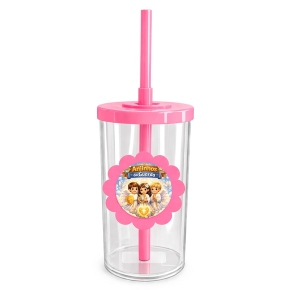 Copo Short Drink Flor Personalizado Anjinhos da Guarda