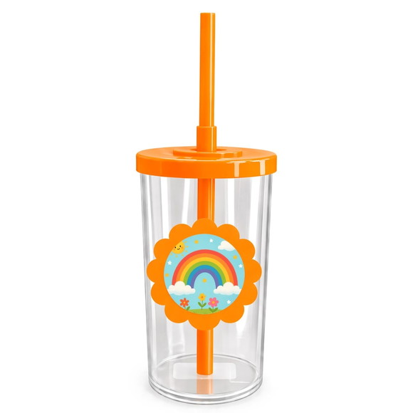 Copo Short Drink Flor Personalizado Arco-íris - Imagem 3