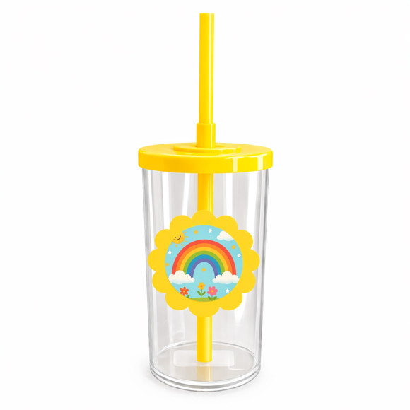 Copo Short Drink Flor Personalizado Arco-íris - Imagem 5