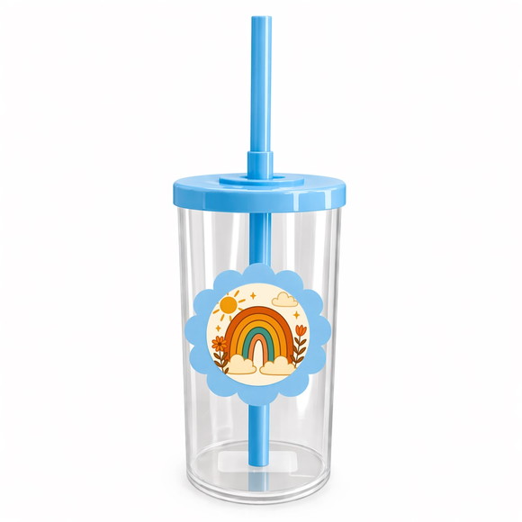 Copo Short Drink Flor Personalizado Arco-íris Boho - Imagem 2