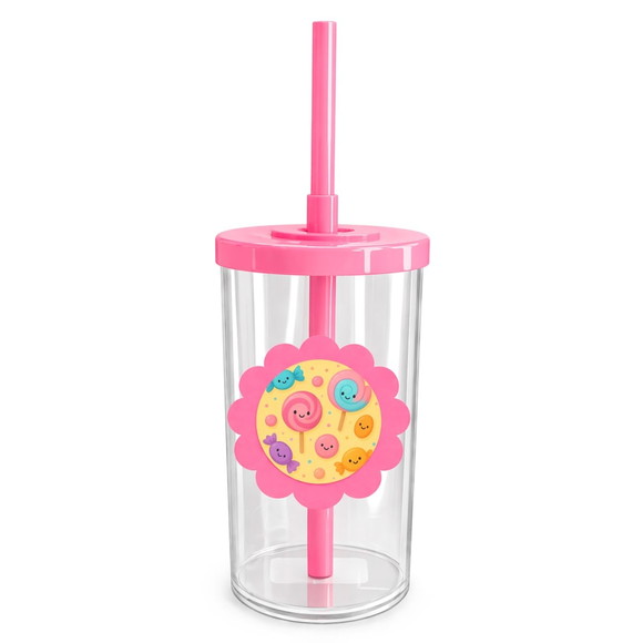 Copo Short Drink Flor Personalizado Balas e Pirulitos