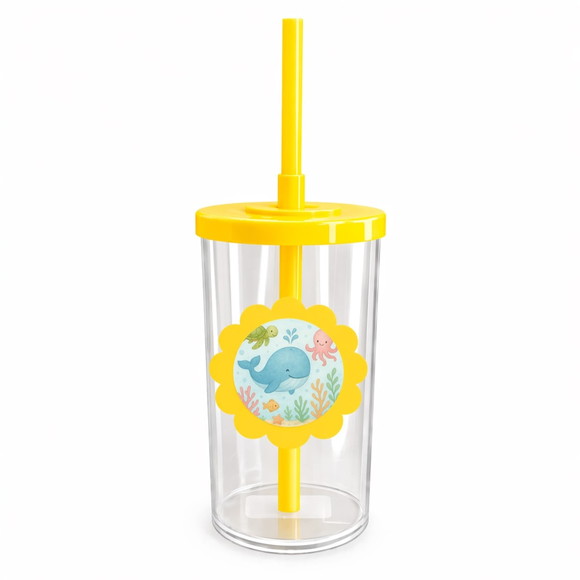 Copo Short Drink Flor Personalizado Baleia Aquarela - Imagem 5