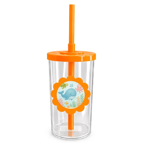 Copo Short Drink Flor Personalizado Baleia Aquarela - Imagem 3