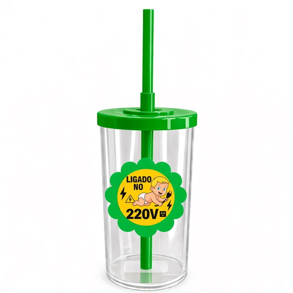 Copo Short Drink Flor Personalizado Bebê Ligado no 220v - Imagem 4