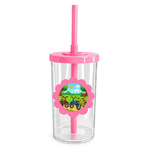 Copo Short Drink Flor Personalizado Bicicletas Coloridas