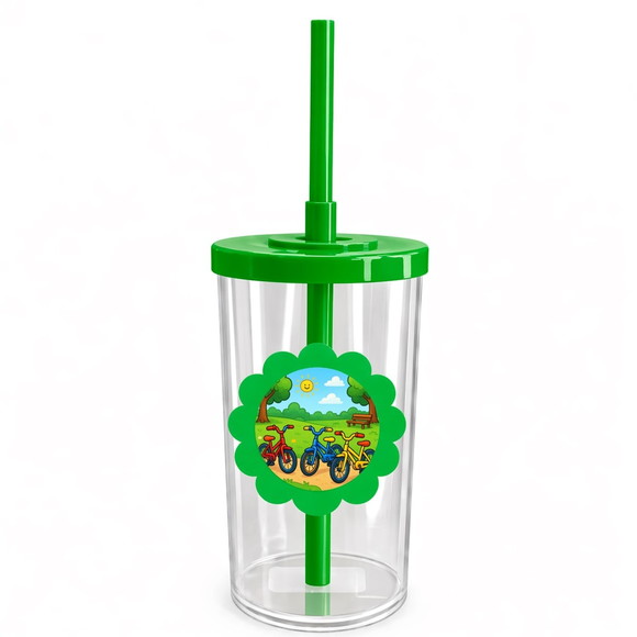 Copo Short Drink Flor Personalizado Bicicletas Coloridas - Imagem 4