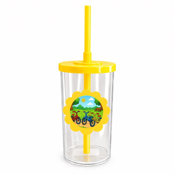 Copo Short Drink Flor Personalizado Bicicletas Coloridas - Imagem 5